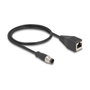 DeLOCK Cable M12 codificado D 4 pin macho a RJ45 hembra 0,5 m Negro