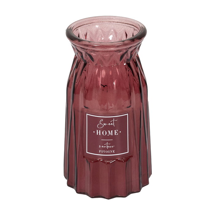 Home Deco Factory Vela Perfumada Jarrón Bougie 15 cm - Aromas Surtidos (Rosa, Verde, Gris, Burdeos) 300 g Cera