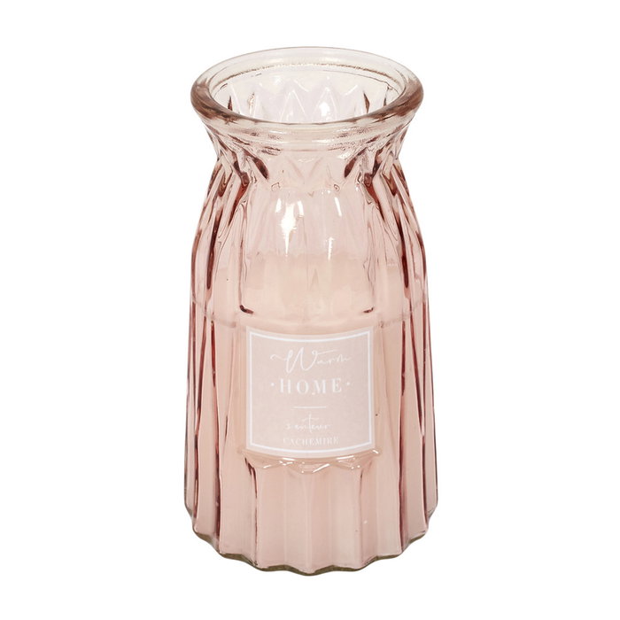 Home Deco Factory Vela Perfumada Jarrón Bougie 15 cm - Aromas Surtidos (Rosa, Verde, Gris, Burdeos) 300 g Cera