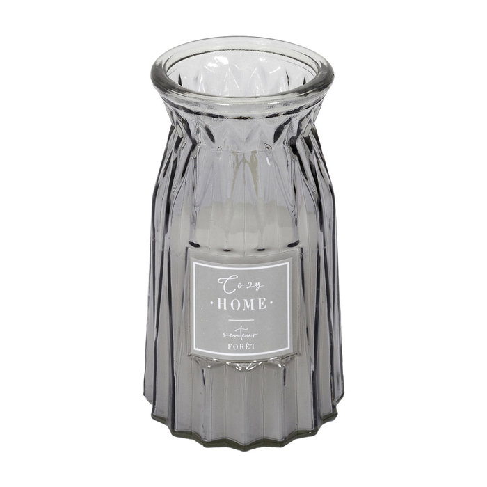 Home Deco Factory Vela Perfumada Jarrón Bougie 15 cm - Aromas Surtidos (Rosa, Verde, Gris, Burdeos) 300 g Cera