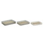 DKD Home Decor Set de 3 Bandejas de Metal Envejecido Multicolor