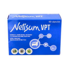 NETISUM Vpt Reposo Nocturno y Bienestar Nervioso con Valeriana, Pasiflora y Tila 60 Cápsulas