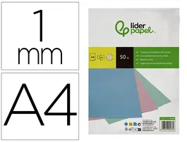 Liderpapel Tapa Encuadernacion Carton A4 1 mm Rosa Paquete de 50 Unidades