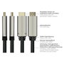 PYTHON Series GC-M0217 Cable DisplayPort 1.4 a HDMI 2.0 de Nylon, 2m, Negro
