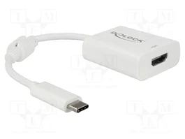 DeLOCK Adaptador USB Tipo C a HDMI 4K 60 Hz con HDR, Blanco
