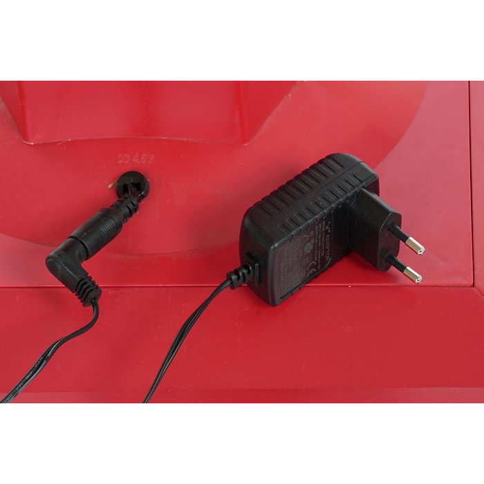 DKD Home Decor Farola LED de Plástico Roja con Efecto Nieve Musical