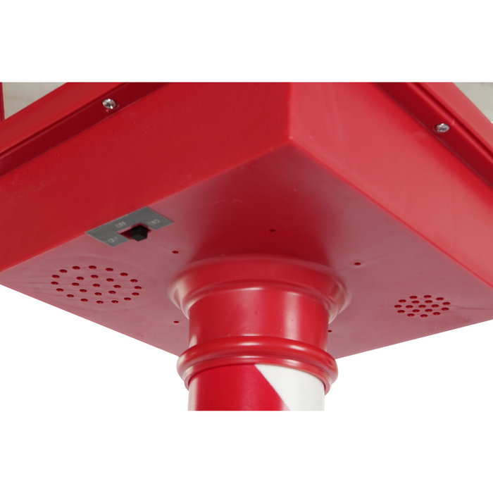 DKD Home Decor Farola LED de Plástico Roja con Efecto Nieve Musical