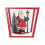 DKD Home Decor Farola LED de Plástico Roja con Efecto Nieve Musical