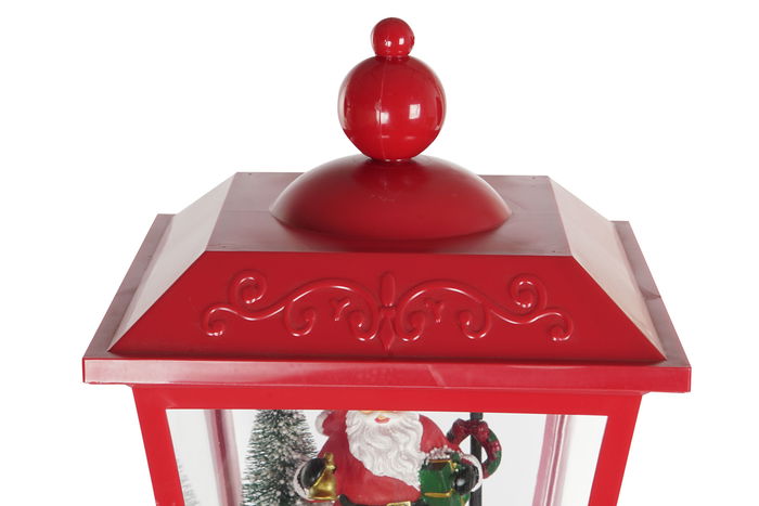 DKD Home Decor Farola Navidad Tradicional Rojo Blanco 30 x 180 x 30 cm con efecto nieve LED