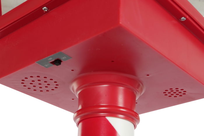 DKD Home Decor Farola Navidad Tradicional Rojo Blanco 30 x 180 x 30 cm con efecto nieve LED