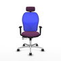 PIQUERAS Y CRESPO Silla de oficina Jorquera con mecanismo Sincro/Traslack Morado y Azul