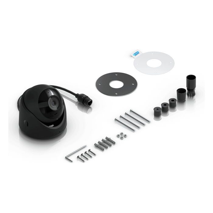 Ubiquiti UVC-G6-TURRET-B - Cámara de Seguridad IP Turret 4K 8MP, Interior/Exterior, Visión Nocturna, PoE, IP66, Color Negro