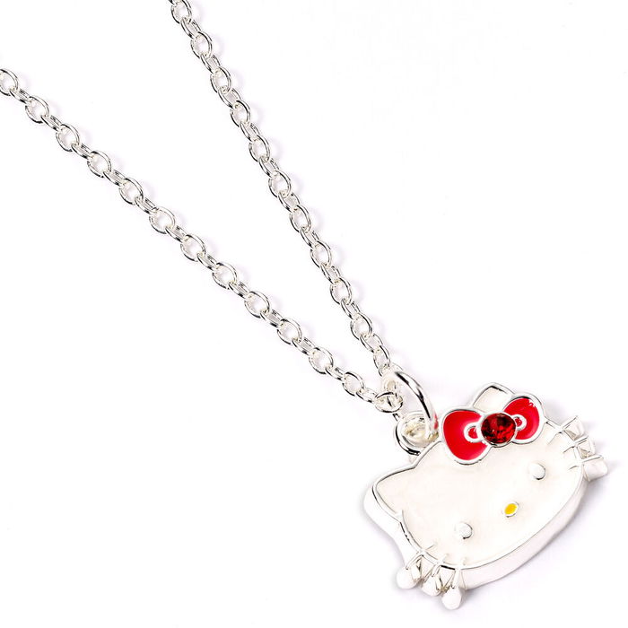 THE CARAT SHOP Colgante Hello Kitty Metal Dorado Esmalte Cristales Cadena 40cm +5cm Alargador