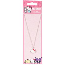 THE CARAT SHOP Colgante Hello Kitty Metal Dorado Esmalte Cristales Cadena 40cm +5cm Alargador