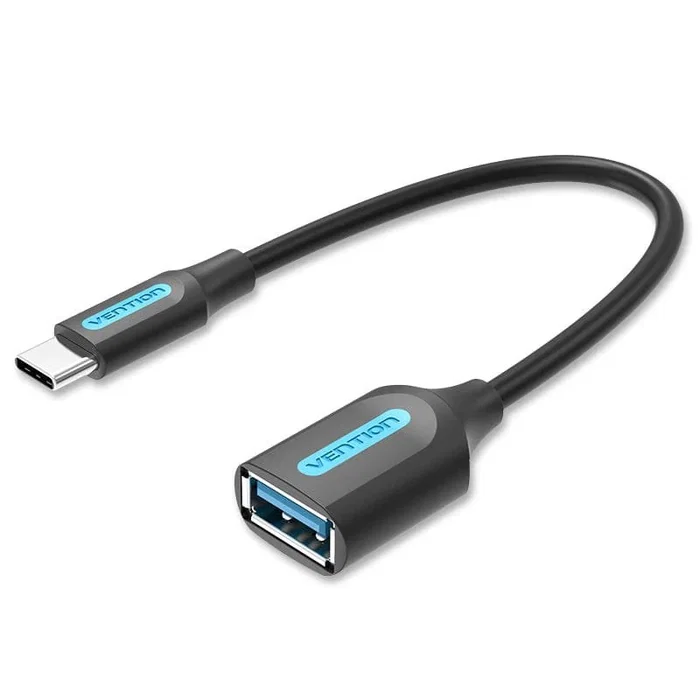 Vention CCVBB Adaptador Cable OTG USB-C (Macho) a USB-A (Hembra) 3.2 Gen 1 5Gbps 0.15m Negro