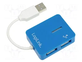 LOGILINK Hub USB 2.0 con 4 puertos USB A, azul