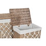 DKD Home Decor Set de 5 Cestas de Ropa de Mimbre y Algodón Natural