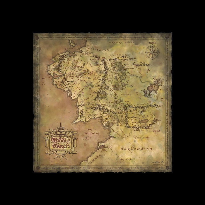 El Señor de los Anillos Litografia Parchment Map of Middle-earth 59 x 30 cm El Señor de los Anillos Litografia Parchment Map of Middle-earth 59 x 30 cm