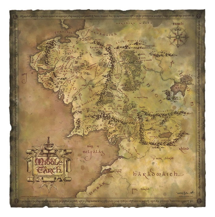 El Señor de los Anillos Litografia Parchment Map of Middle-earth 59 x 30 cm El Señor de los Anillos Litografia Parchment Map of Middle-earth 59 x 30 cm