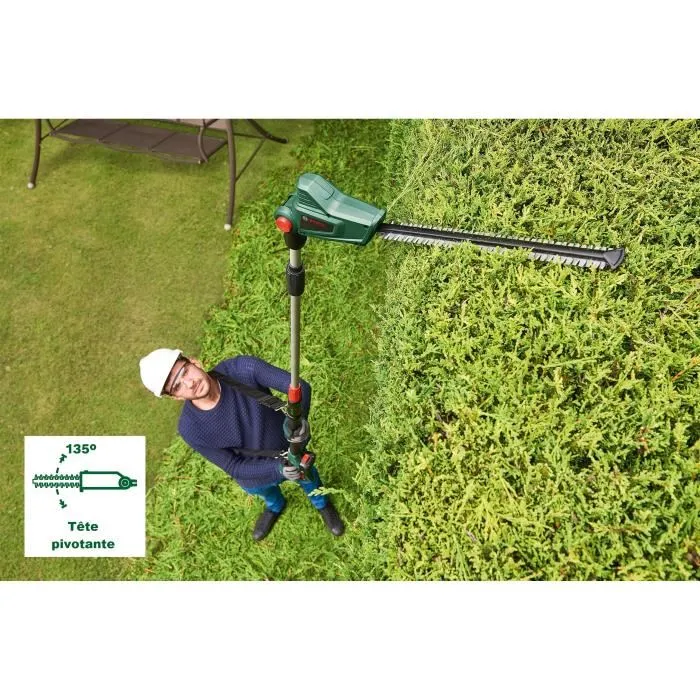 Bosch UniversalHedgePole 18 Tijera de podar de pértiga telescópica a batería 18V, 43 cm hoja, 200 m² cobertura, incluye batería y cargador