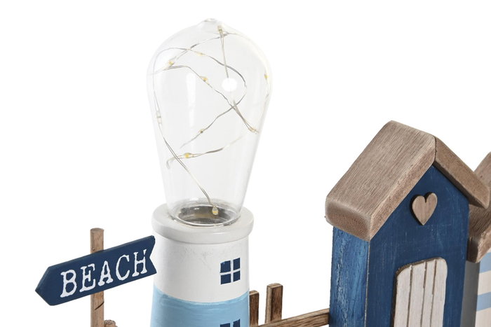 DKD Home Decor Decoración Luminosa LED MDF Faro Azul