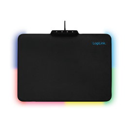 LogiLink Alfombrilla de Ratón Gaming RGB con Conexión USB-A, Silicona, 36x26cm, Negro