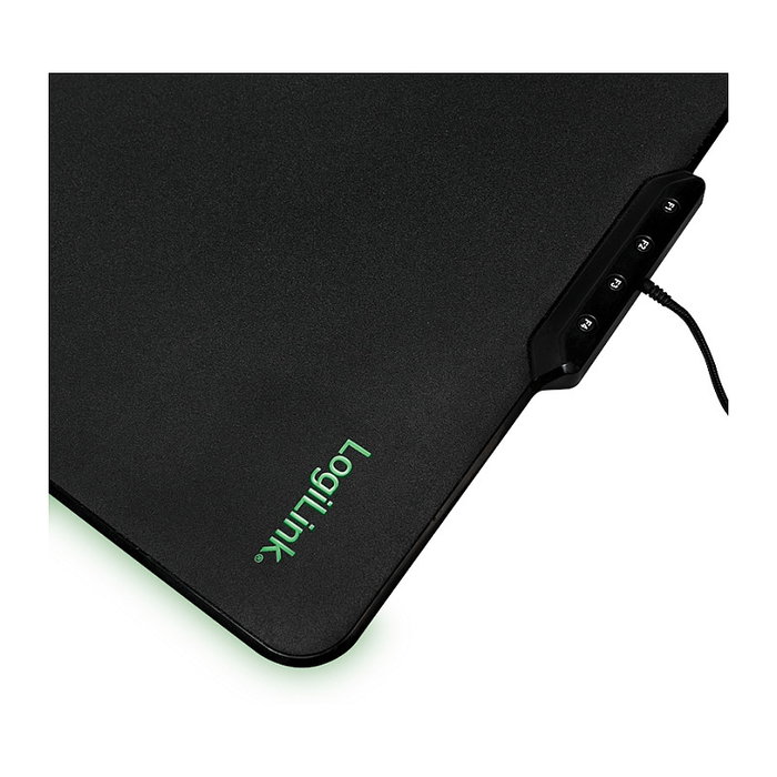 LogiLink Alfombrilla de Ratón Gaming RGB con Conexión USB-A, Silicona, 36x26cm, Negro