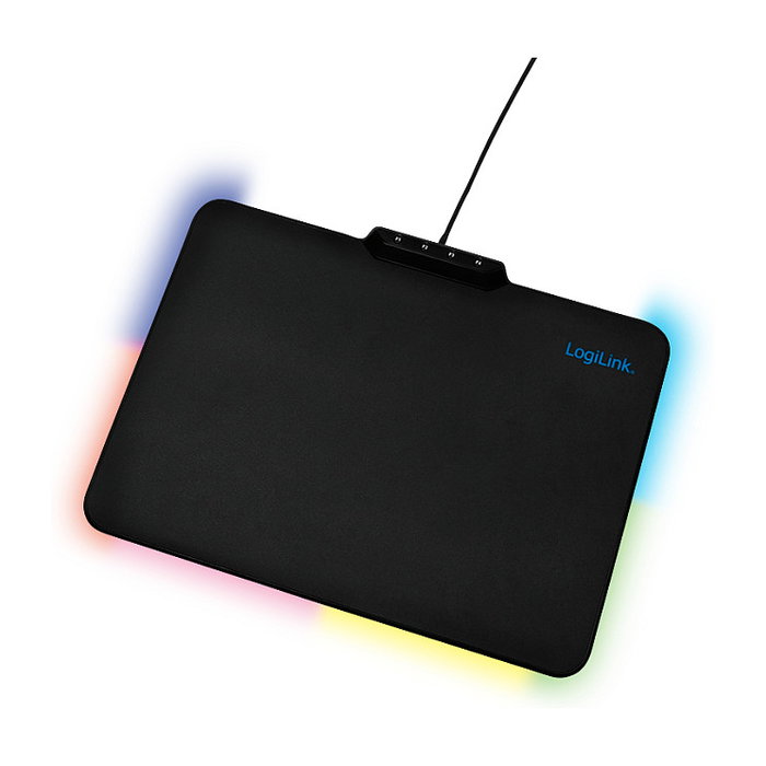 LogiLink Alfombrilla de Ratón Gaming RGB con Conexión USB-A, Silicona, 36x26cm, Negro