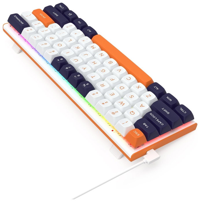 Redragon K683WBO-RGB-M FIDD Teclado Gaming Mecánico 61 Teclas RGB USB Cable Blanco-Negro Layout Polaco