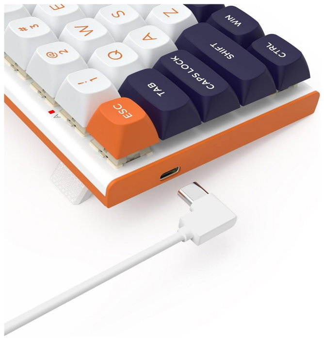 Redragon K683WBO-RGB-M FIDD Teclado Gaming Mecánico 61 Teclas RGB USB Cable Blanco-Negro Layout Polaco