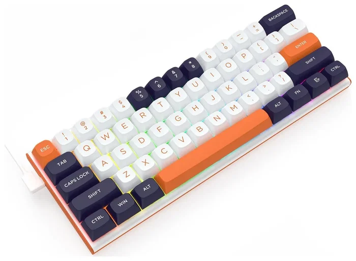 Redragon K683WBO-RGB-M FIDD Teclado Gaming Mecánico 61 Teclas RGB USB Cable Blanco-Negro Layout Polaco