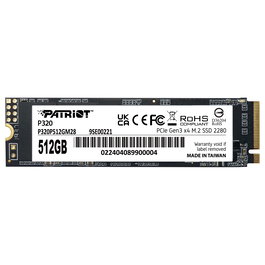 Patriot P320 PE997 SSD M.2 512 GB NVMe PCIe 3.0 x4 2280, Lectura 3000 MB/s, Escritura 2200 MB/s, para PC/Portátil