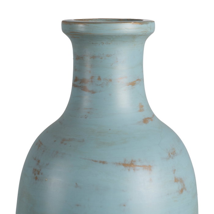 Jarrón Turquesa Terracota Decoración 28 X 30 X 67 cm