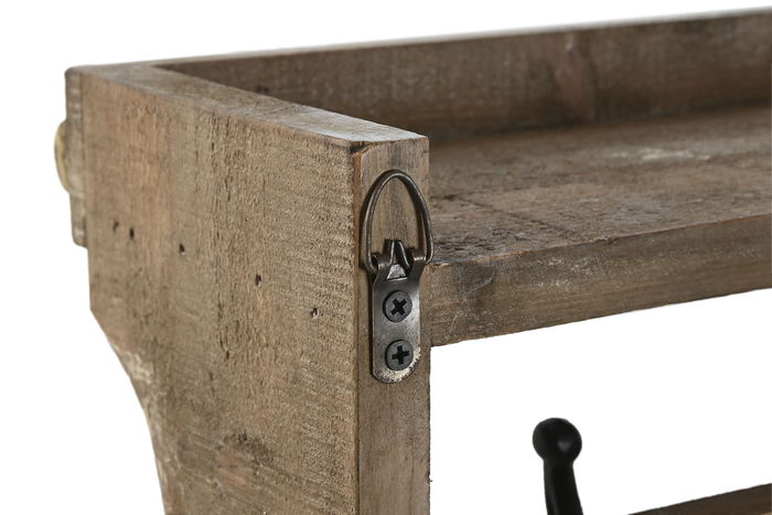 DKD Home Decor Perchero Pared Colonial Marron Negro 17 x 27 x 67 cm