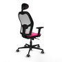 PIQUERAS Y CRESPO Silla de oficina Jorquera Rosa y Blanco