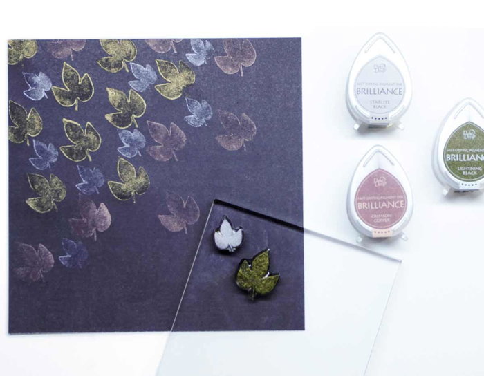 Tsukineko Almohadilla de Tinta Brilliance Verde Lima Perlado 95x65mm