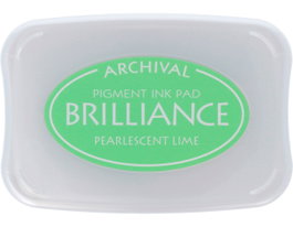Tsukineko Almohadilla de Tinta Brilliance Verde Lima Perlado 95x65mm