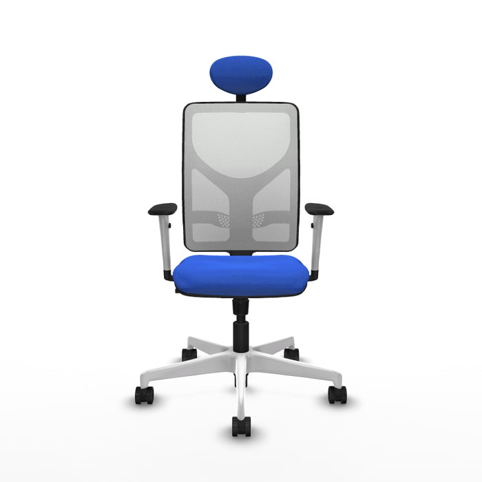 PIQUERAS Y CRESPO Silla de oficina Motilla con mecanismo Sincro, Azul y Blanco