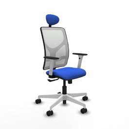 PIQUERAS Y CRESPO Silla de oficina Motilla con mecanismo Sincro, Azul y Blanco