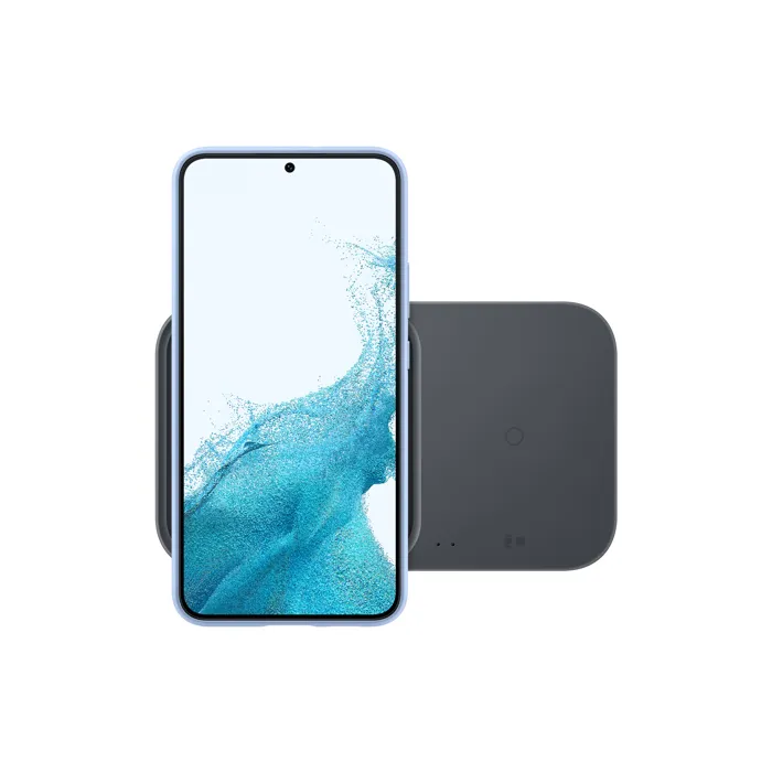 Samsung EP-P5400 Wireless Charger Duo - Cargador Inalámbrico Doble con Carga Rápida 15W para Smartphone y Reloj, Gris
