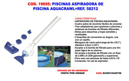 AQUACRAWL Limpiafondos Aspiradora de Piscina 58212
