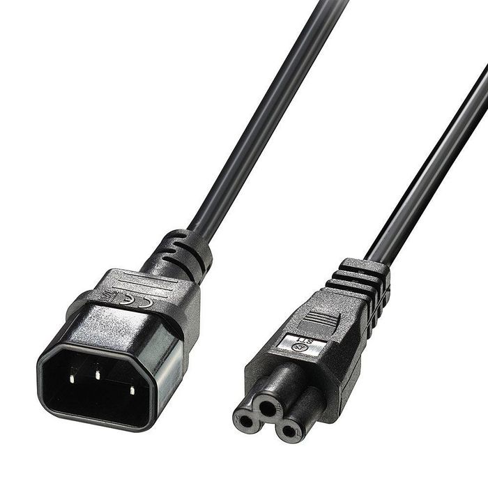 Lindy Cable de Corriente C5 a C14 de 1m, Conector 'Mickey Mouse' a IEC, Cable de Alimentación Negro Lindy Cable de Corriente C5 a C14 de 1m, Conector 'Mickey Mouse' a IEC, Cable de Alimentación Negro
