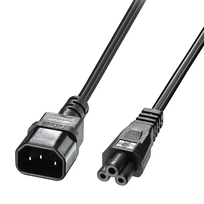 Lindy 30340 Cable de Alimentación 1m, Conector C14 Macho a Conector C5 Hembra, Negro
