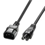 Lindy 30340 Cable de Alimentación 1m, Conector C14 Macho a Conector C5 Hembra, Negro