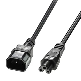 Lindy 30340 Cable de alimentación C14 a C5 de 1 m, Negro
