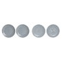 DKD Home Decor Set de 4 Platos Mandala de Gres Esmaltado Azul
