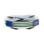 DKD Home Decor Set de 4 Platos Mandala de Gres Esmaltado Azul