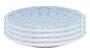 DKD Home Decor Plato Árabe Mandala 24 Gres Azul 19.5 x 19.5 x 2 cm Set de 4 Piezas
