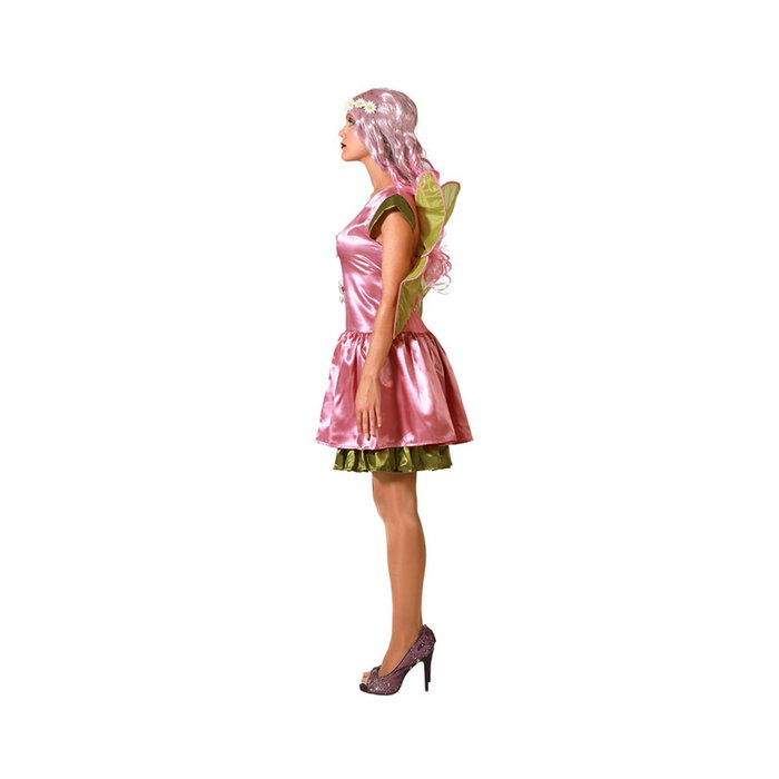 Disfraz de Hada Rosa Mujer Adulto con Alas y Vestido Brillante - Talla M-L