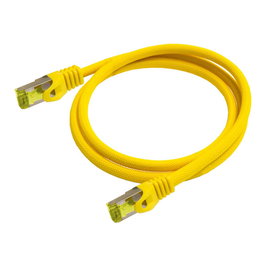 PYTHON Series Cable de parcheo Cat.7 con funda de nailon trenzado, 7,5 m, amarillo